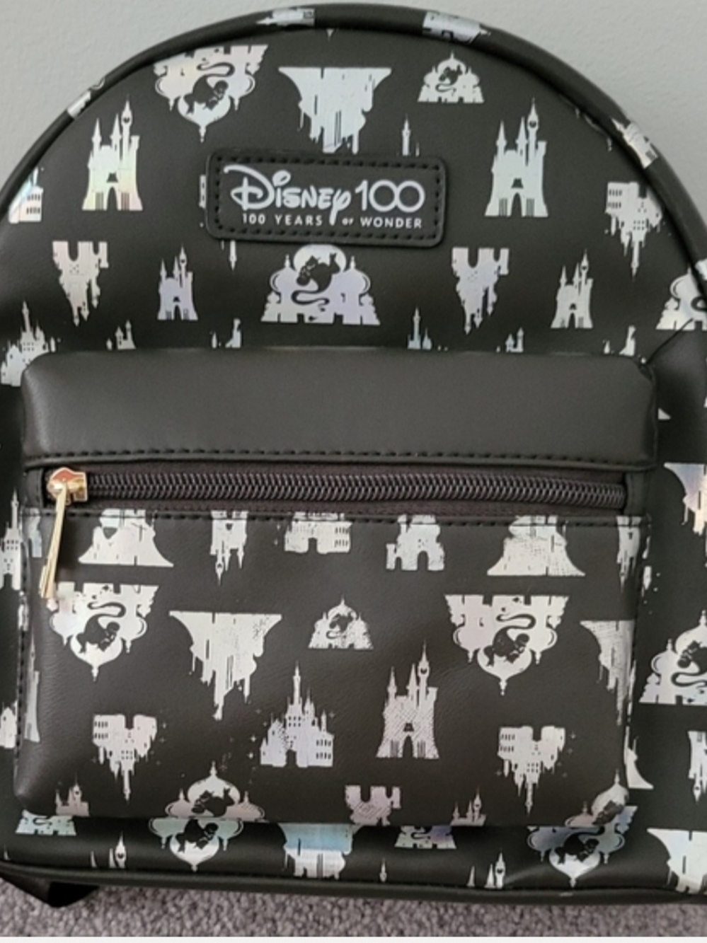 Disney Black Mini Backpack with Disney 100 Tag